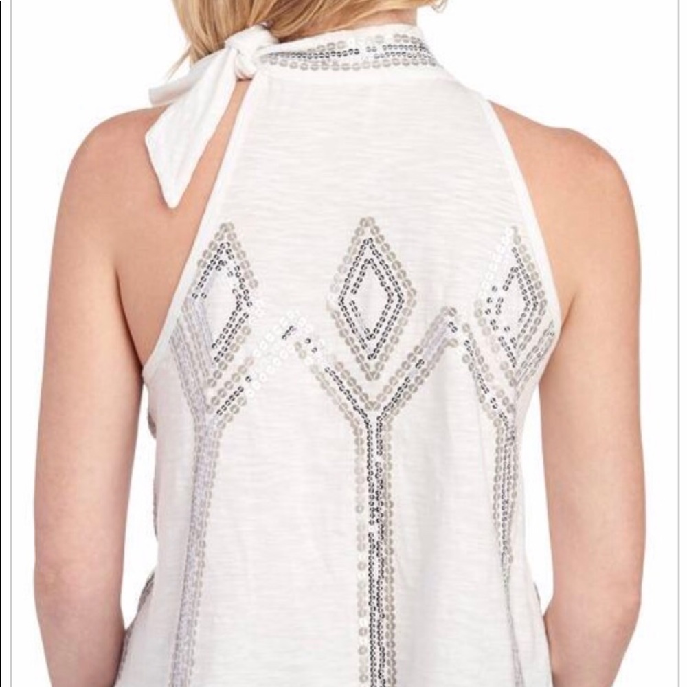 Free People Sequin Bow Top - Picture 2 of 3